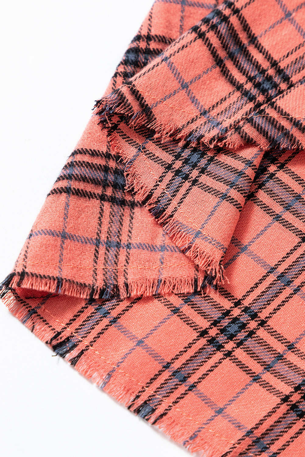 Red Plaid Distressed Top LT