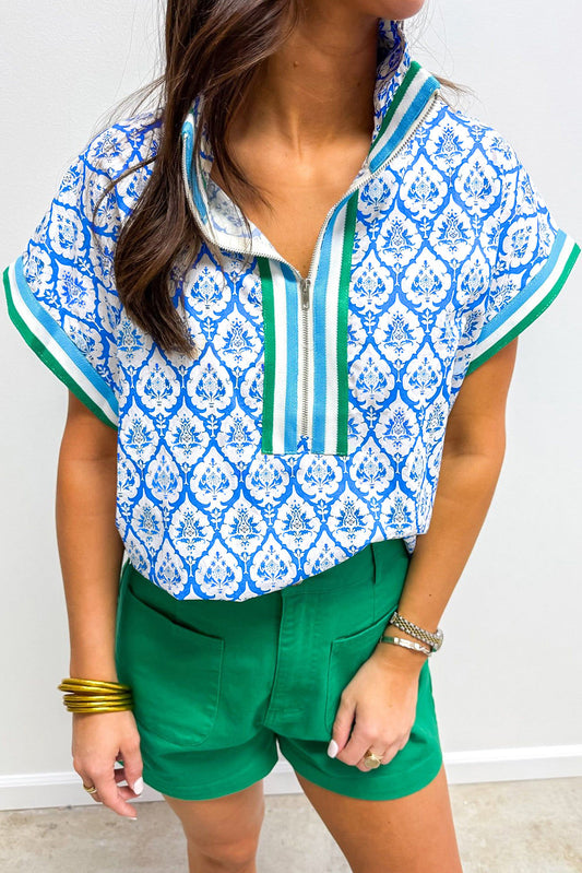 Western Print Summer Blouse LT