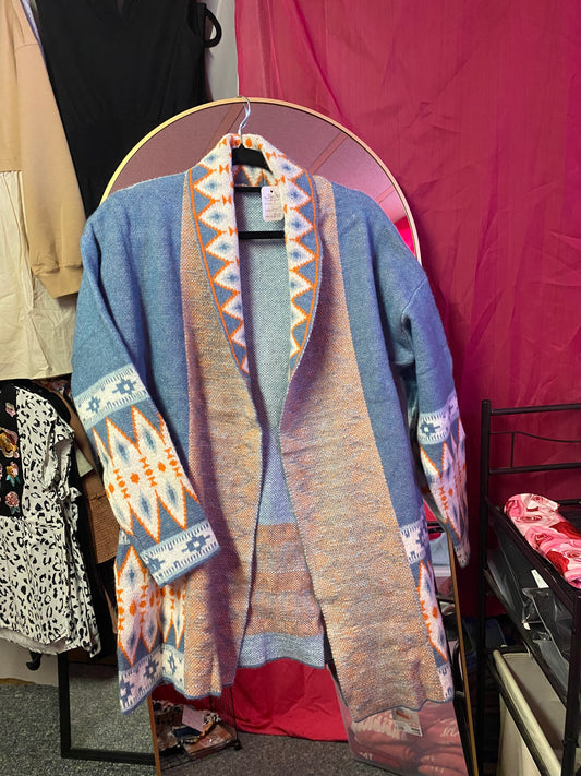 Blue Aztec Cardigan INS