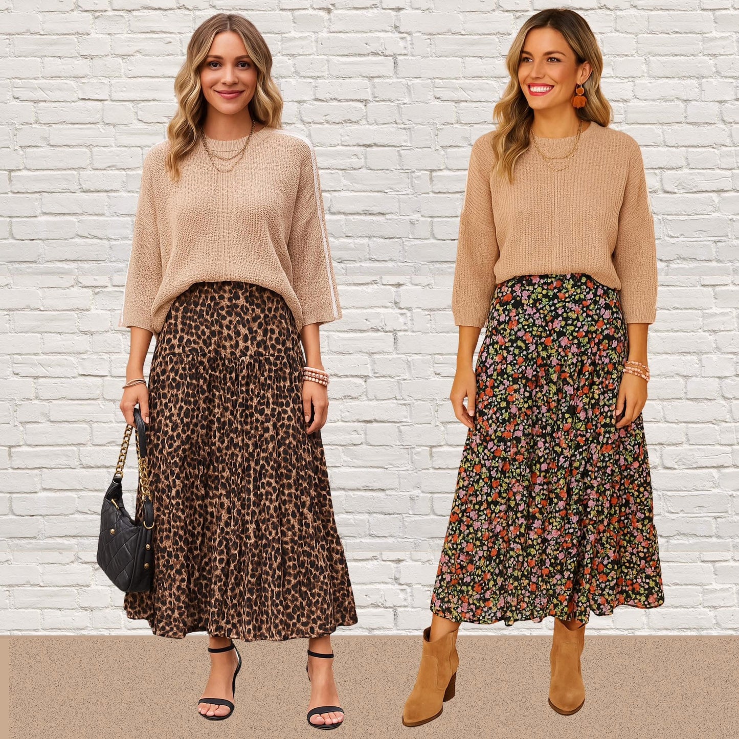 Leopard Floral Reversible Skirt (Pre-Order)