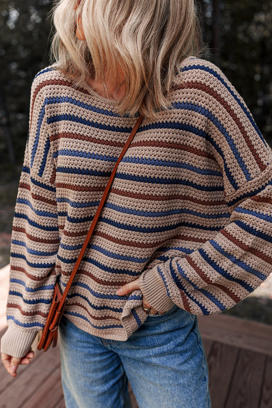 Brown and Blue Stripe Sweater LT