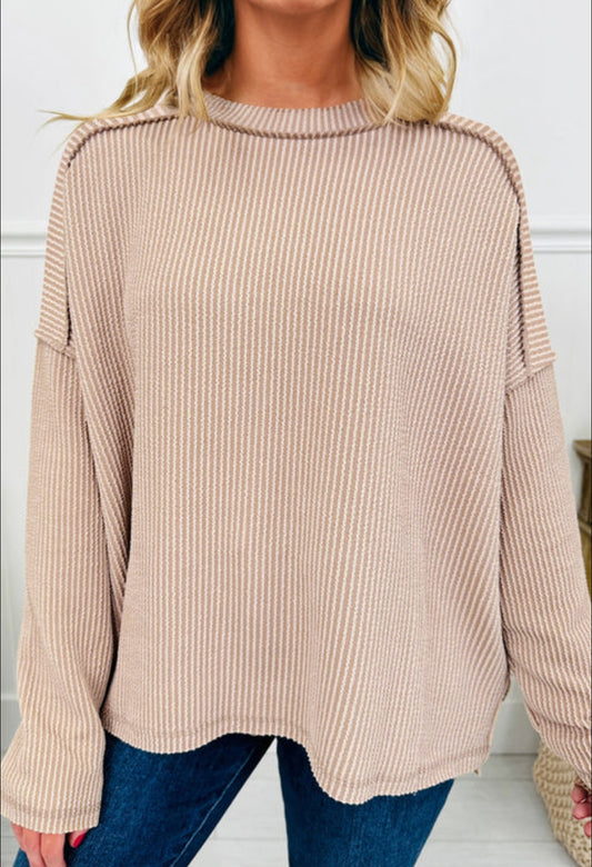 Beige Corded Top INS