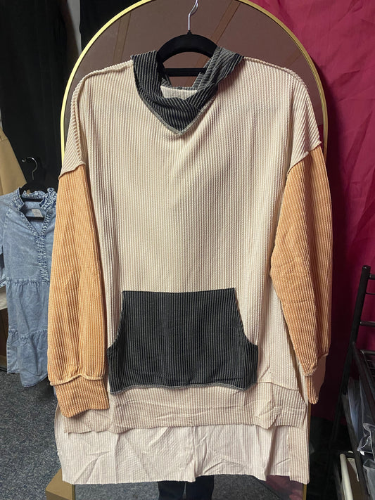 Smoke Gray Colorblock hoodie INS