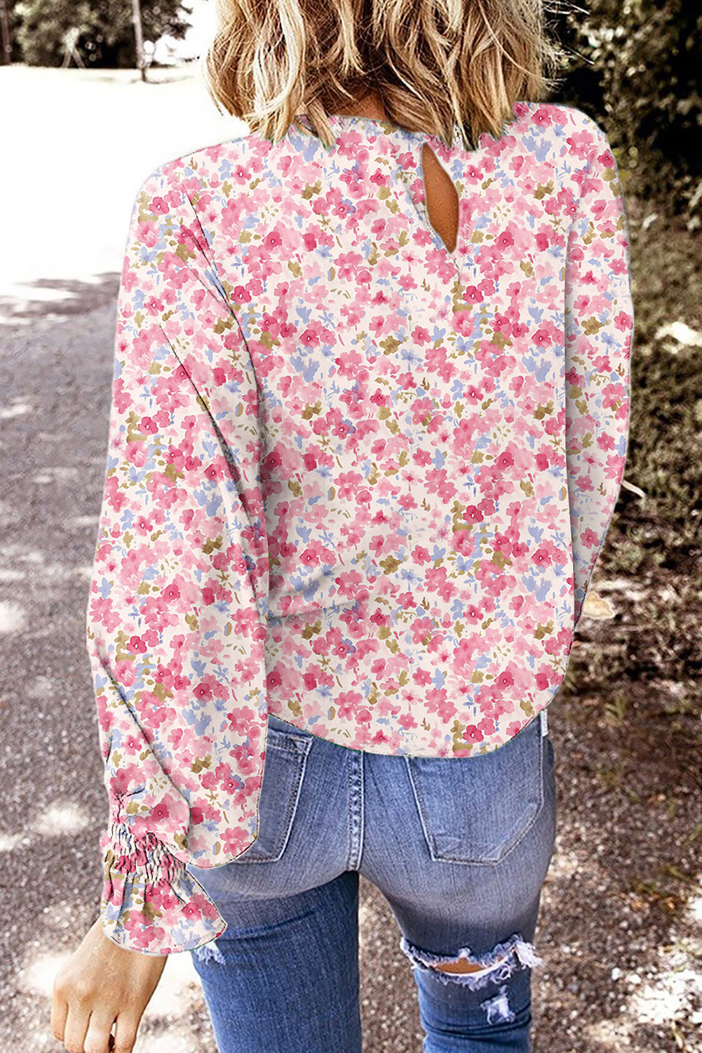 Floral Lantern Sleeve Blouse LT