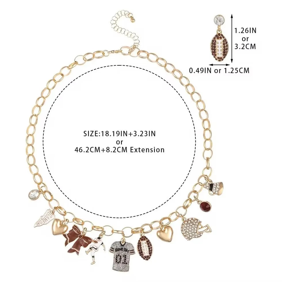Football Necklace/Earring Set