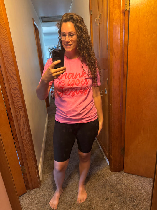 Pink Thank You Jesus Tee INS