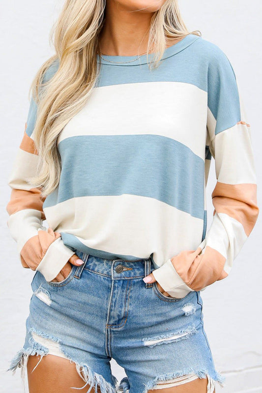 Light Blue Colorblock Top LT