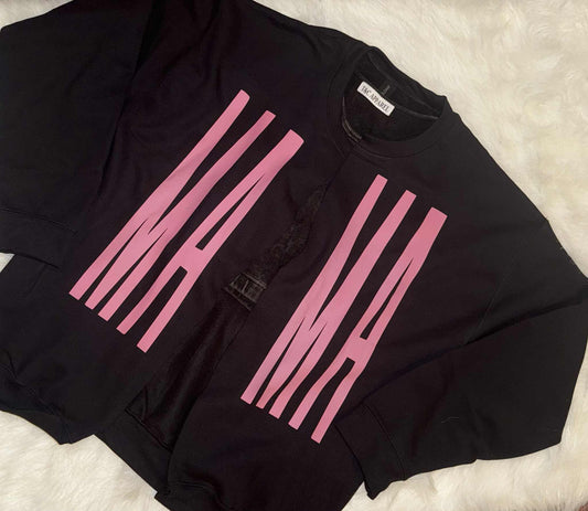 Mama Raw Edge Crewneck Cardigan (Pre-order)