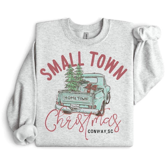 Small Town Christmas Sweatshirt - Portland, IN - Blue Truck (pre-order)