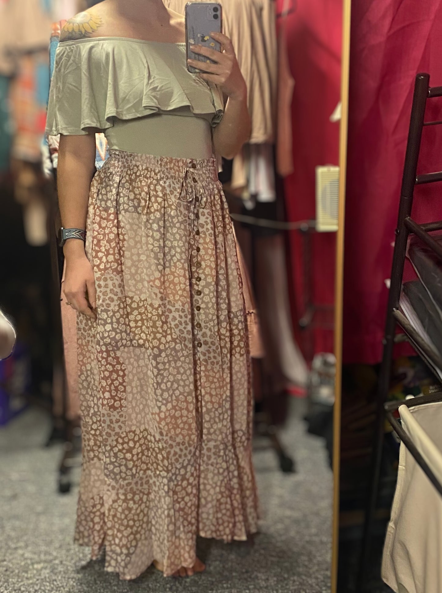 Boho Floral maxi skirt INS