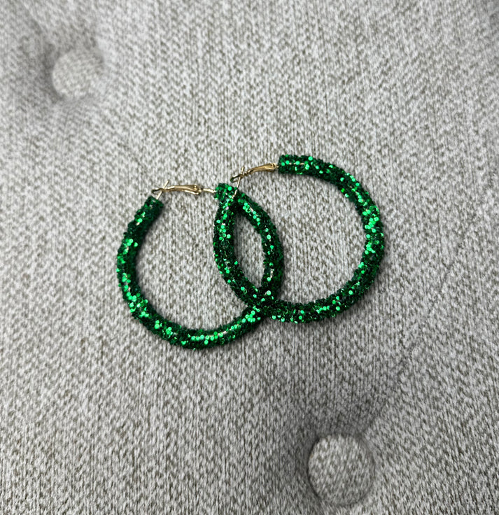 Green Sparkle earrings INS