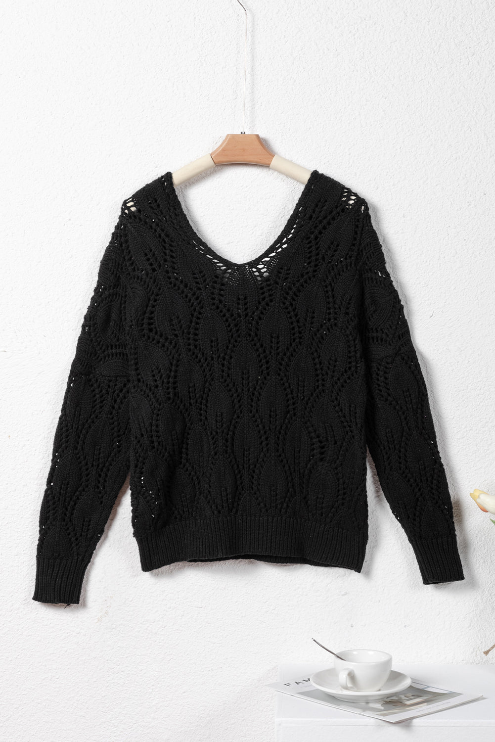 Black Crochet Sweater LT