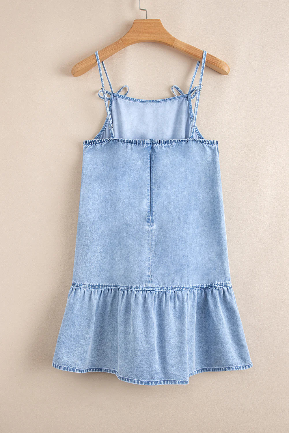 Denim Bow Strap Dress INS