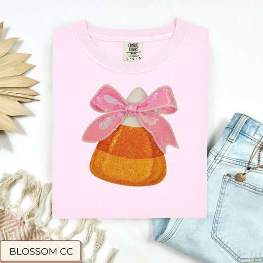 Candy Corn Bow tee CC (Pre-Order)