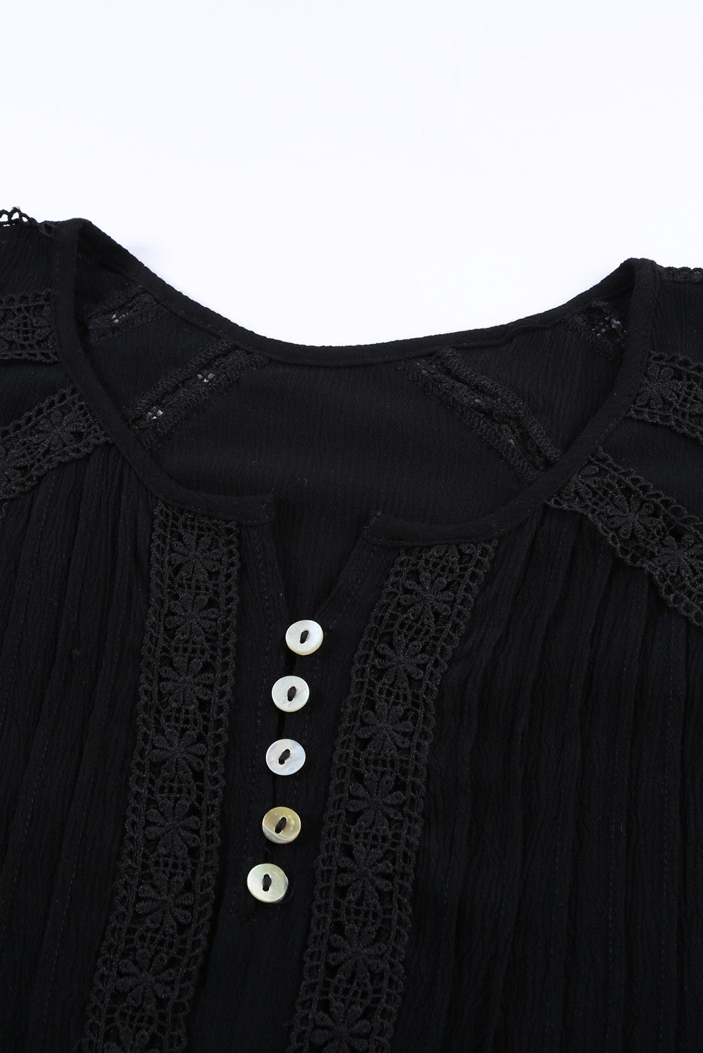 Black Crochet Eyelet Top LT