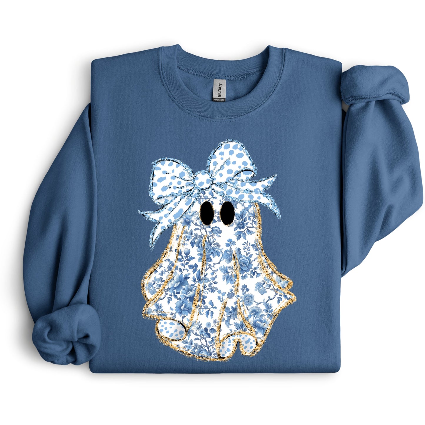 Blue Floral Ghost Sweatshirt.