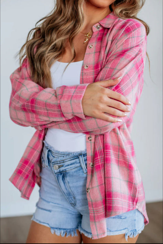 Pink Plaid Flannel INS