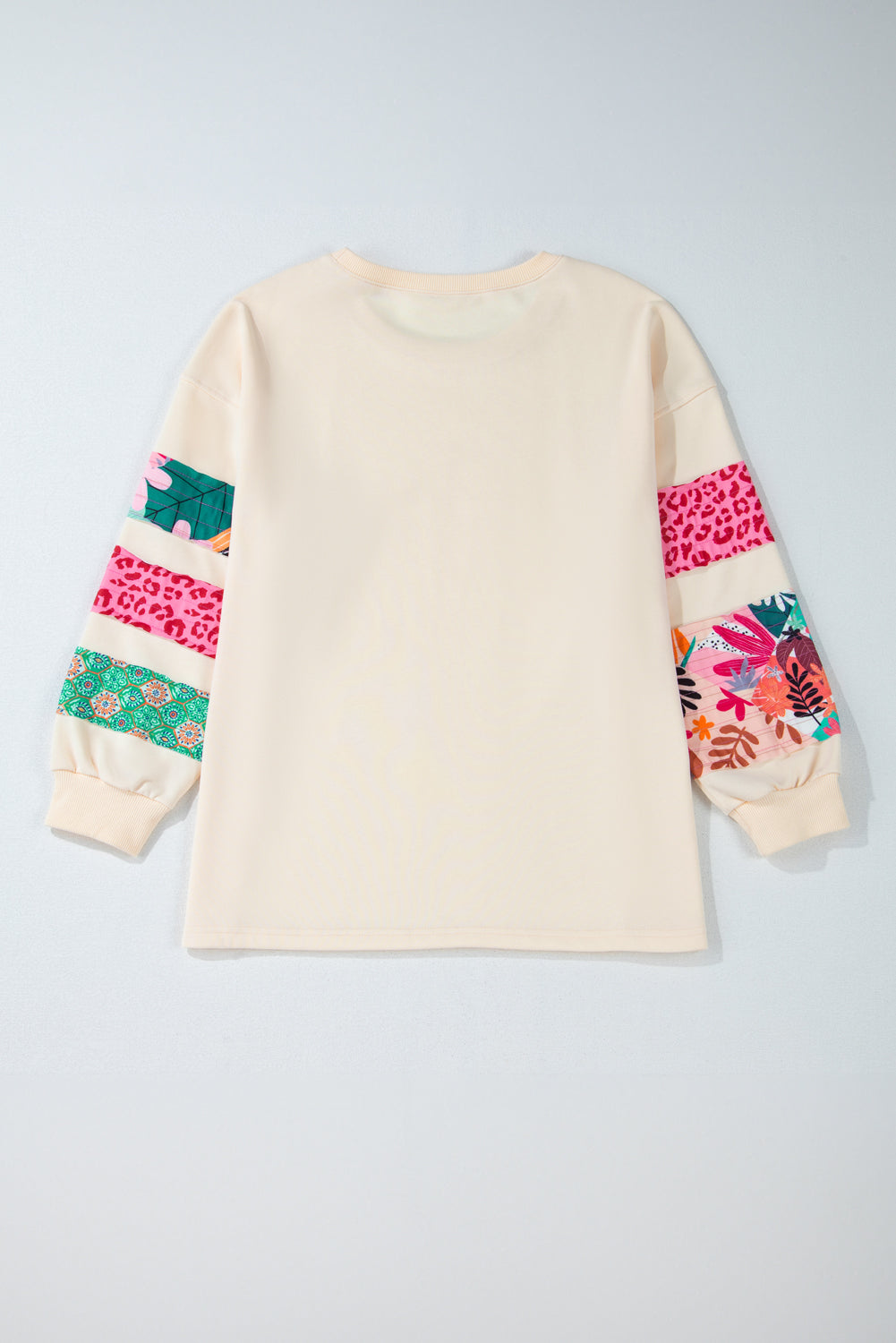 Beige Mixed Print Plus Top LT