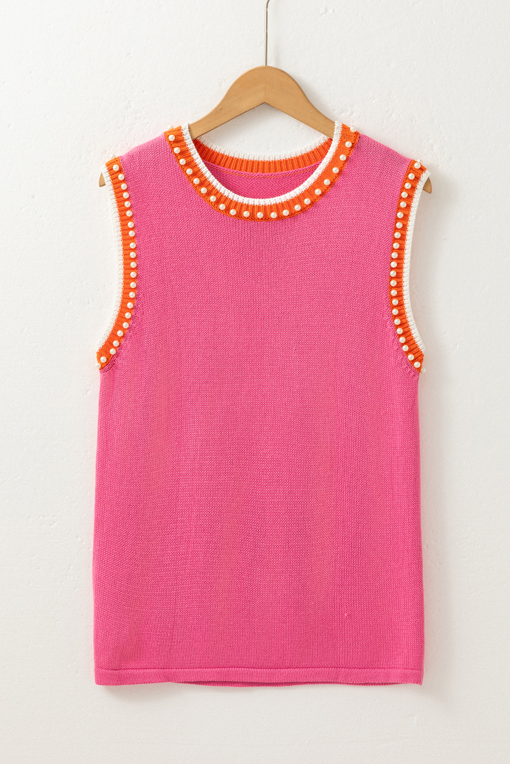 Pink Contrast Pearl Tank FB