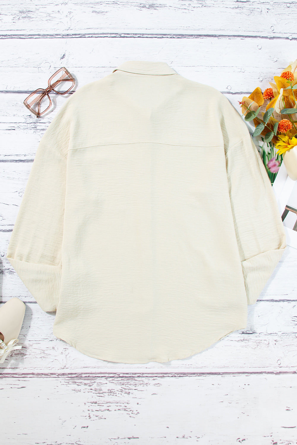 Beige Crinkle Pocket Shirt LT