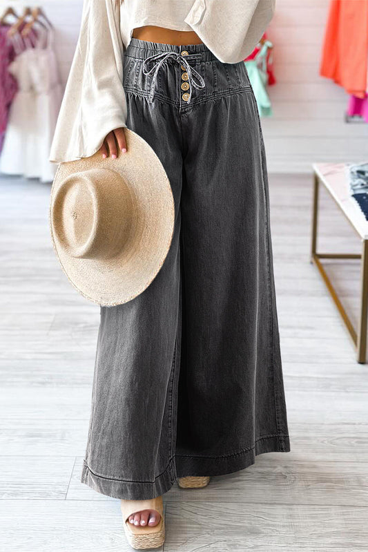 Grey Mineral Wide Leg Jeans LT