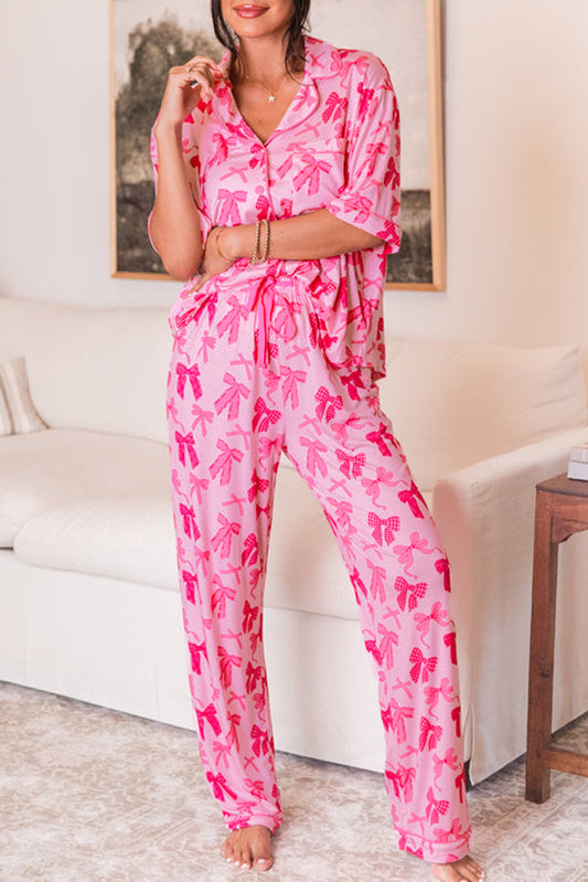 Pink Bow Knot Pajama Set LT