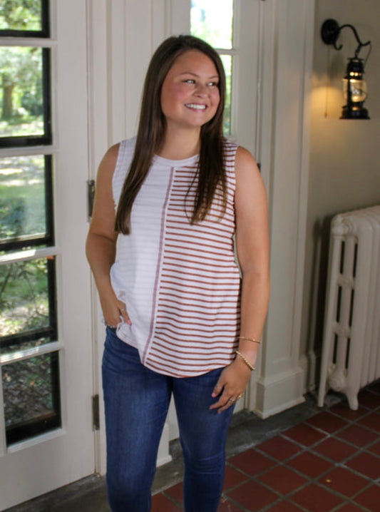 Brown Striped Tank INS