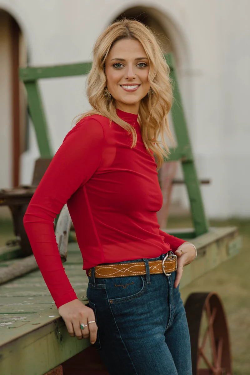 Red Mesh Top INS
