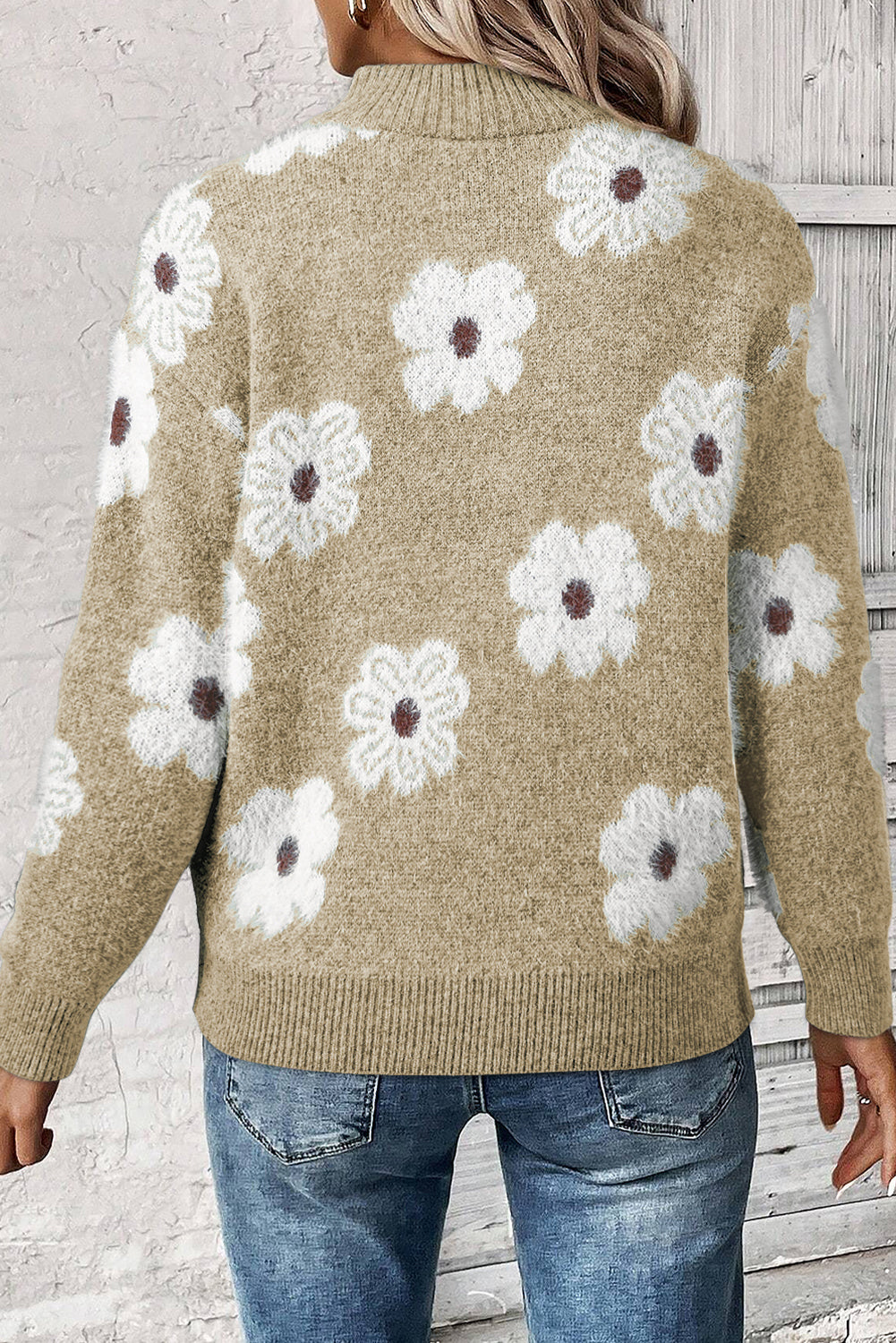 Khaki Floral Sweater LT
