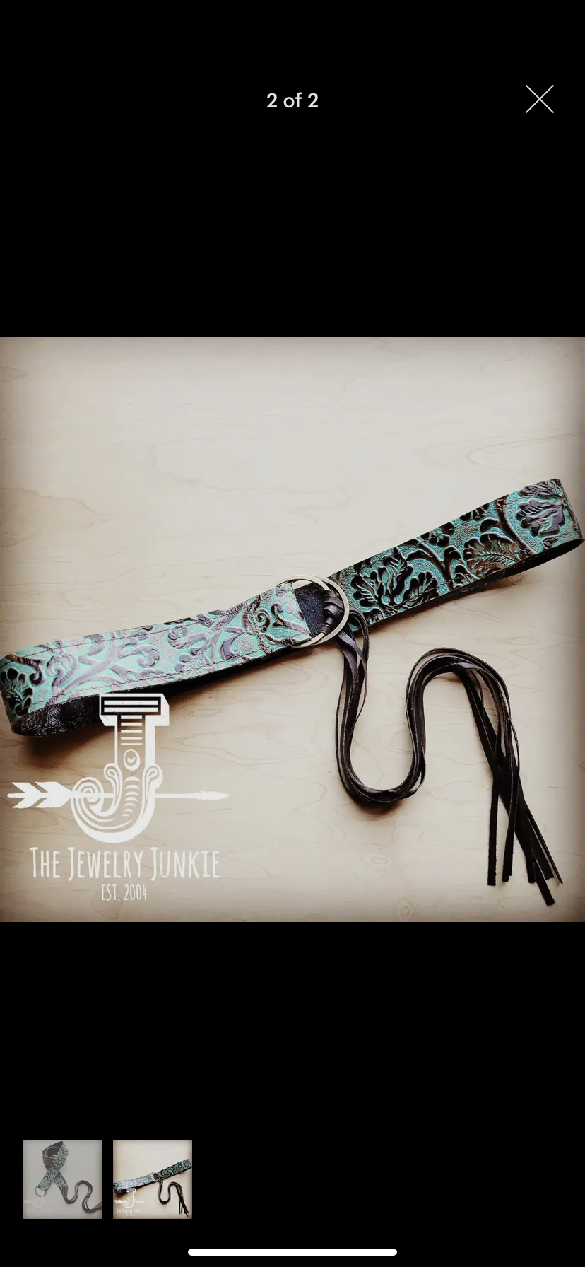 Turquoise & Leather Fringe Belt INS