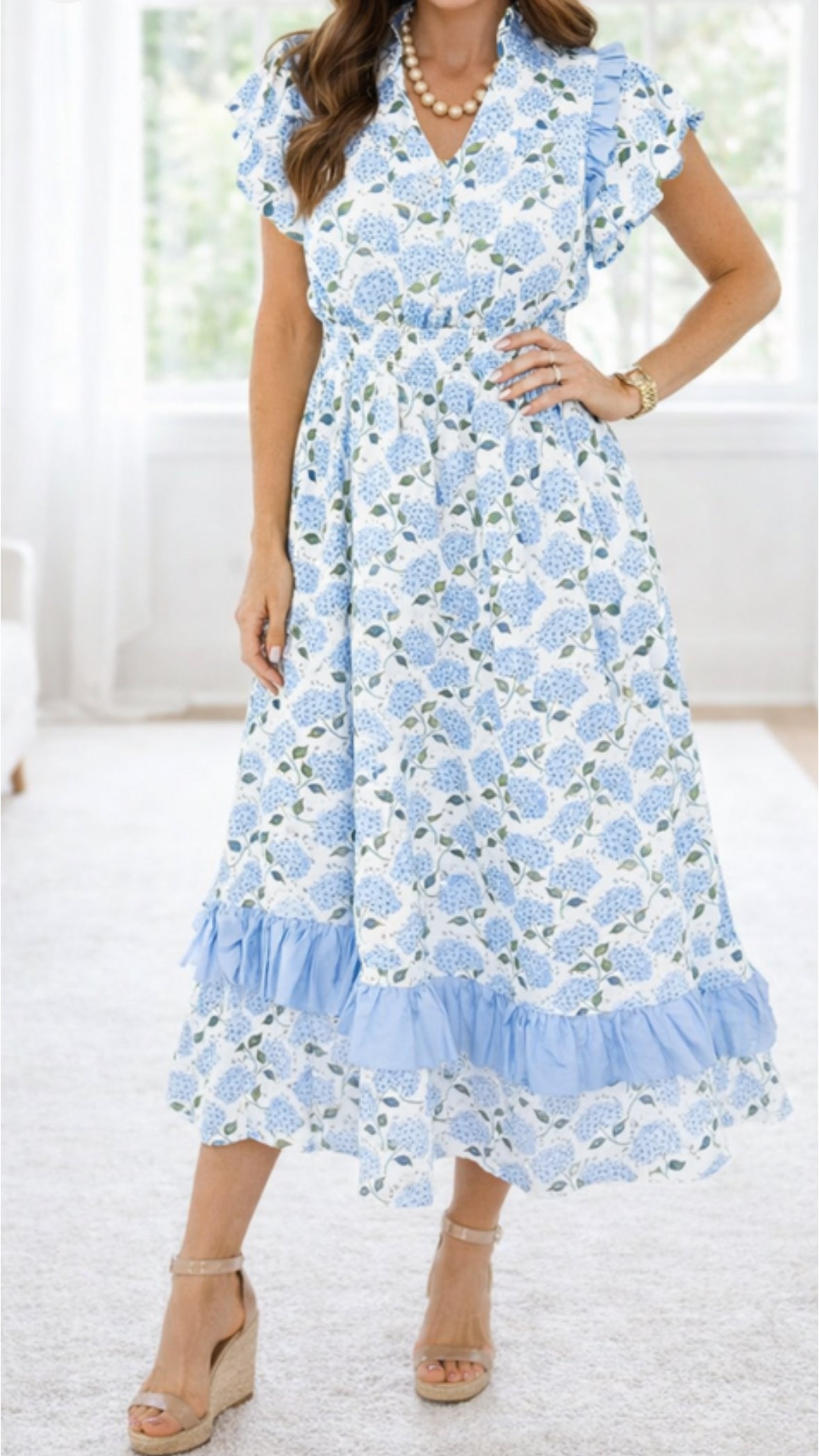 Blue Hydrangea Dress INS