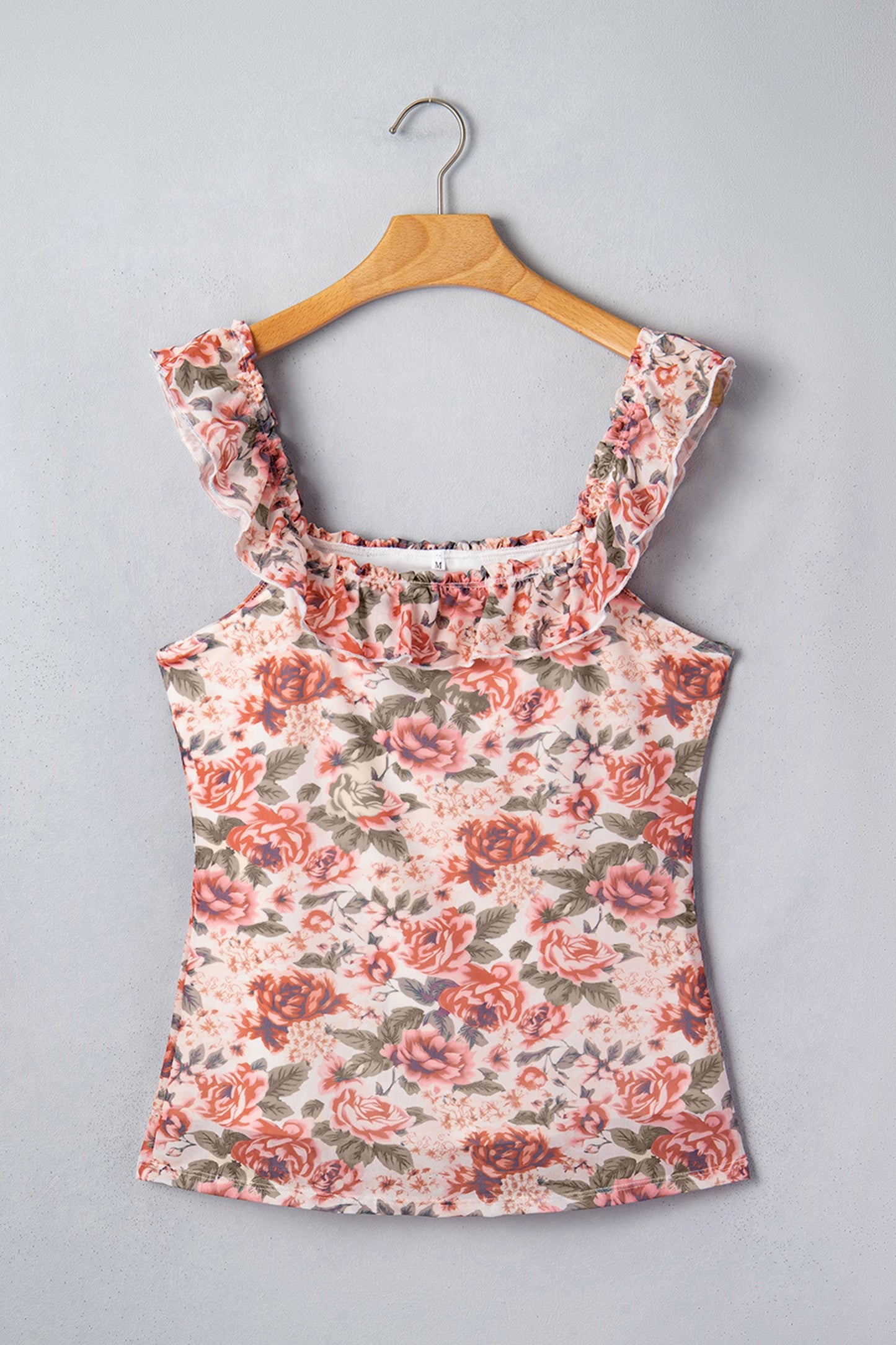 Retro Floral Square Neck Tank