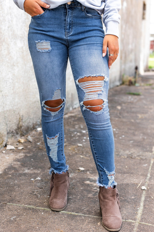 High Waist Distressed Skinny Jeans June.