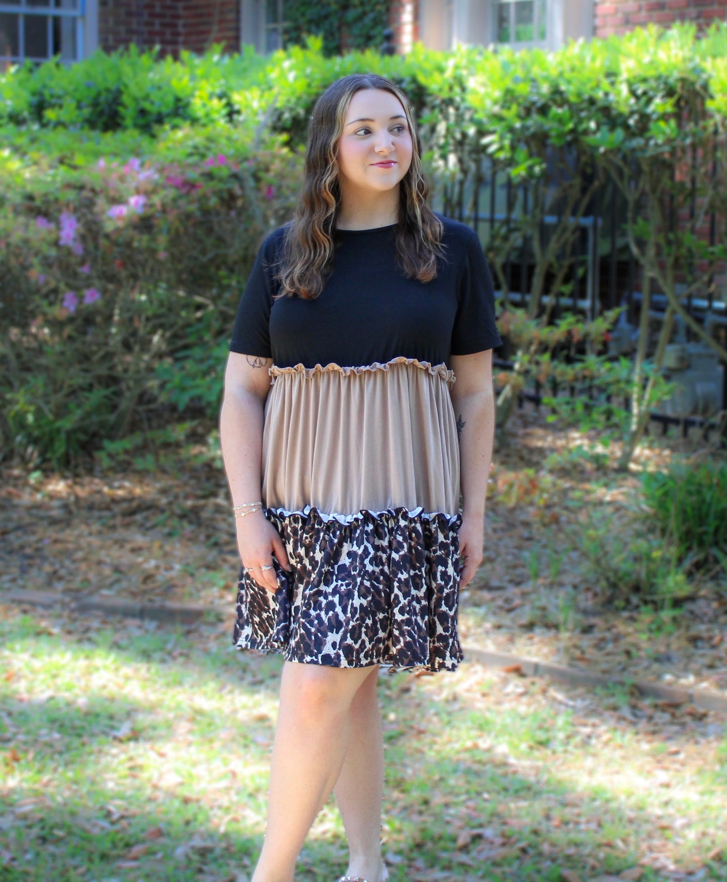 Leopard Colorblock Dress INS