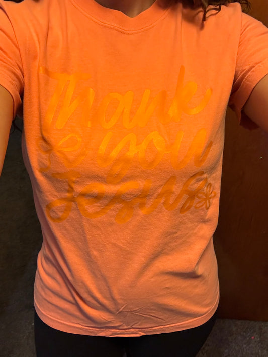 Orange Thank you Jesus Tee INS