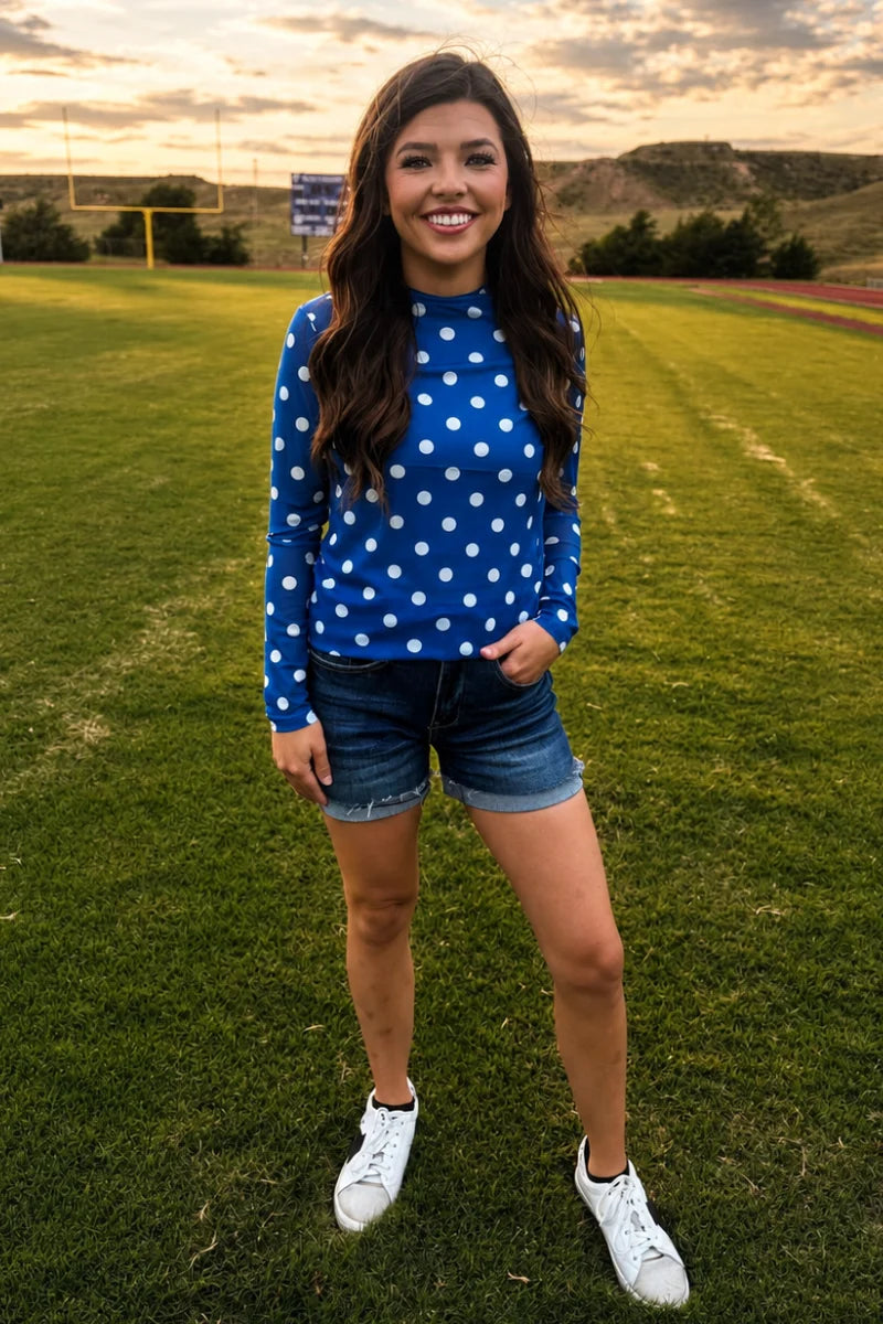 Polka Dot Mesh Top INS