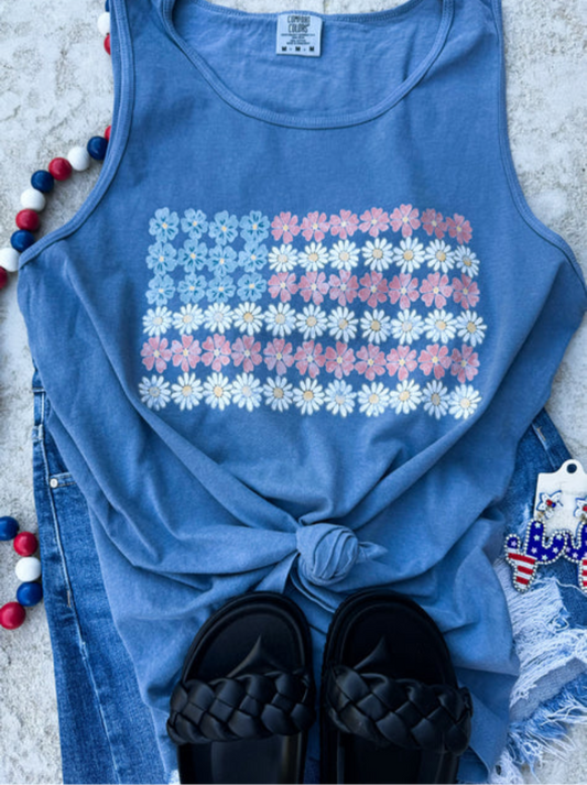 Vintage Floral Flag tank INS