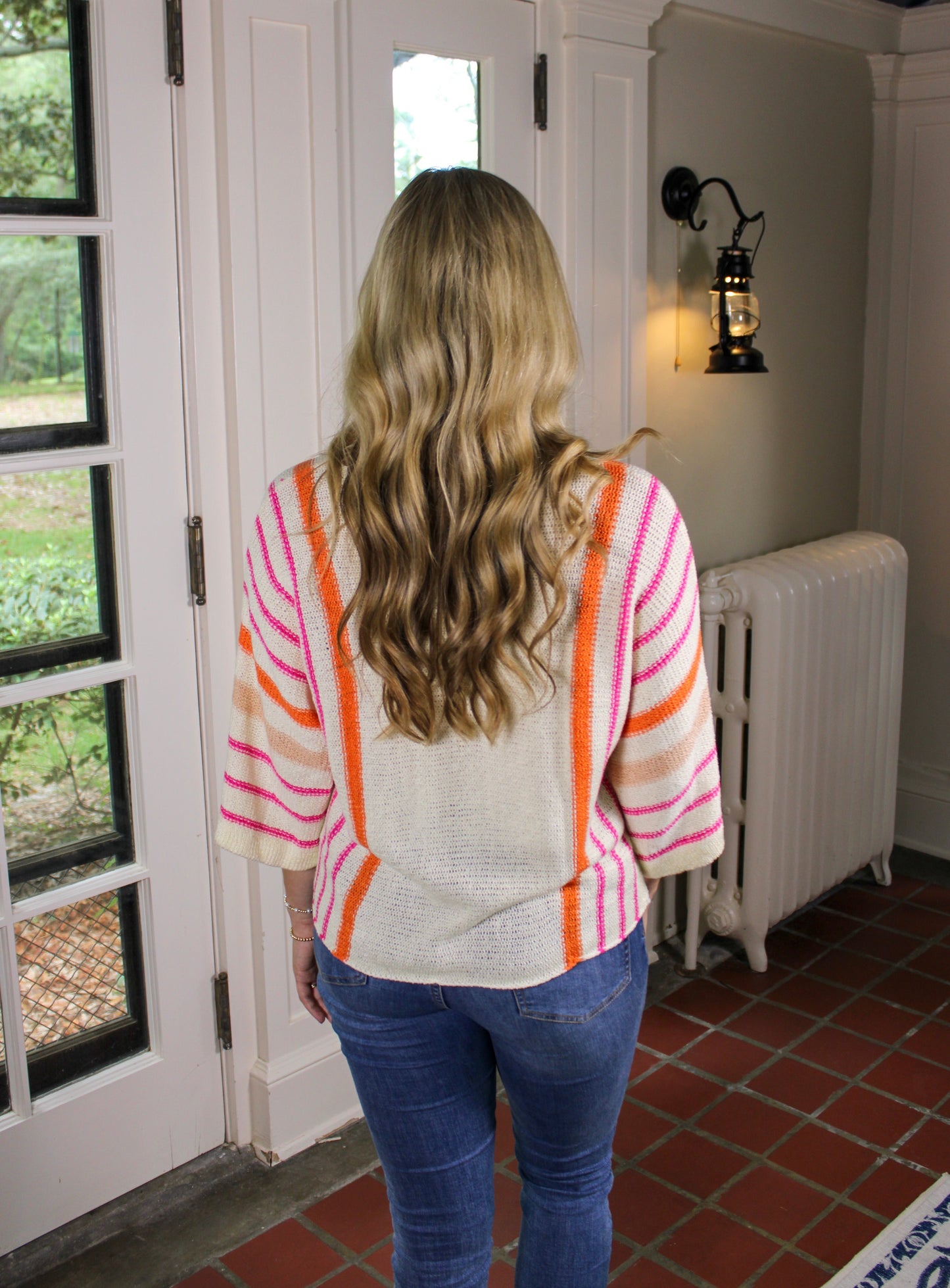 Wide Sleeve Striped Sweater INS