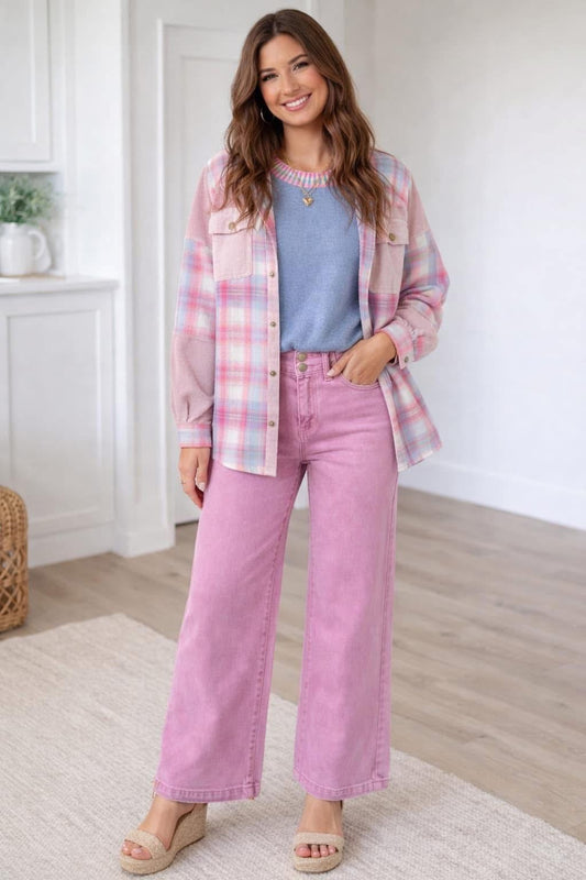 Pink 2-Button Jeans INS