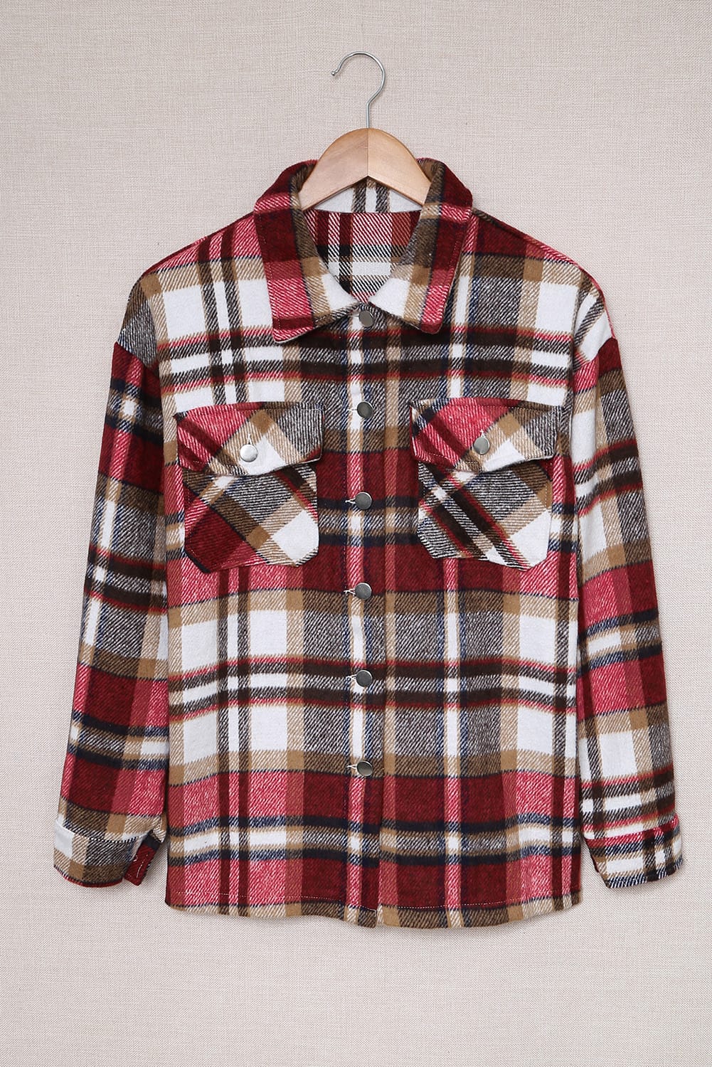 Red Plaid Pocket Shacket LT