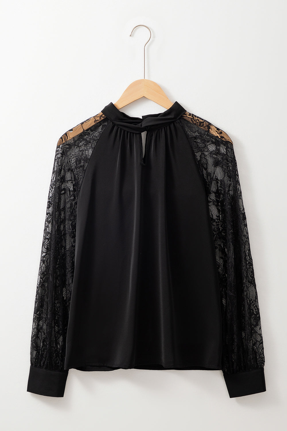 Black Floral Lace Blouse LT