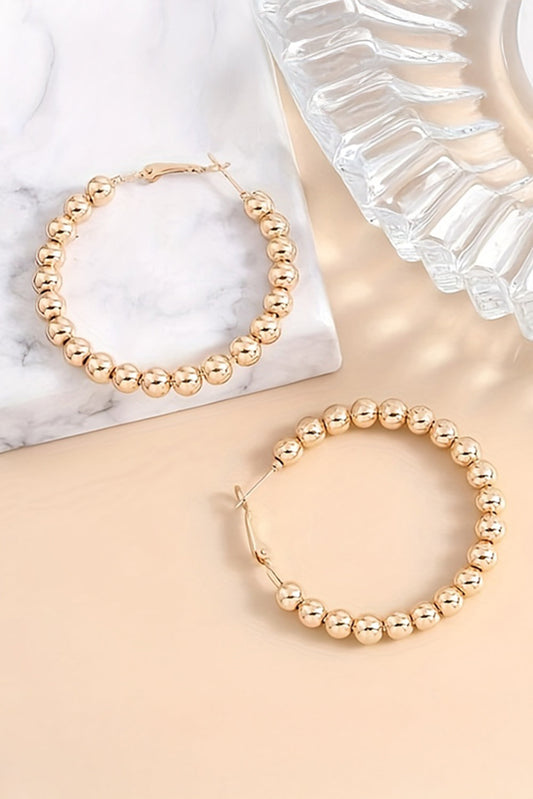 Gold Beaded Hoops LT