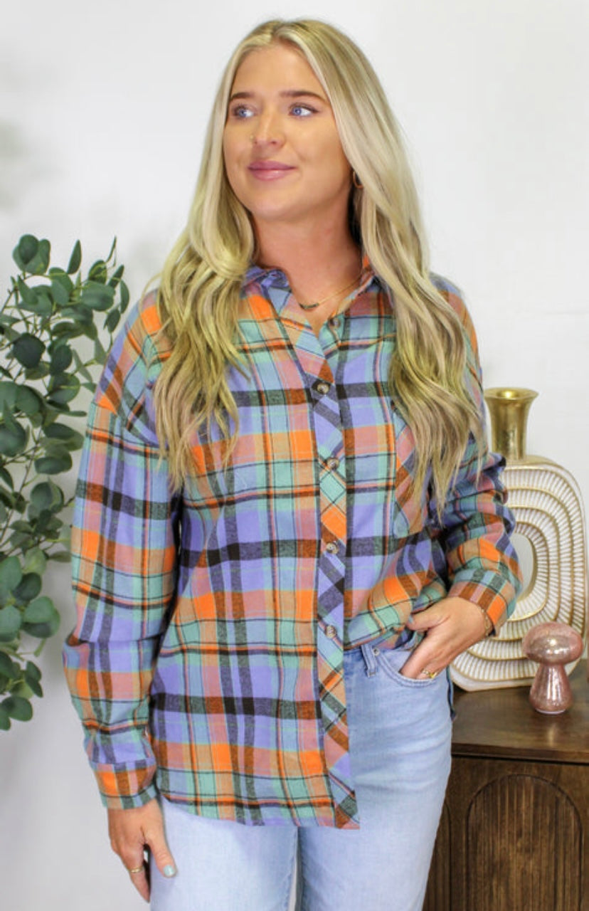 Orange Plaid Flannel INS