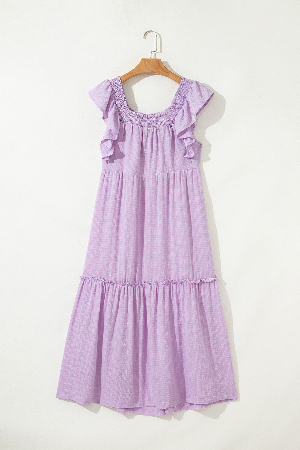 Purple Ruffled Square Neck Maxi LT