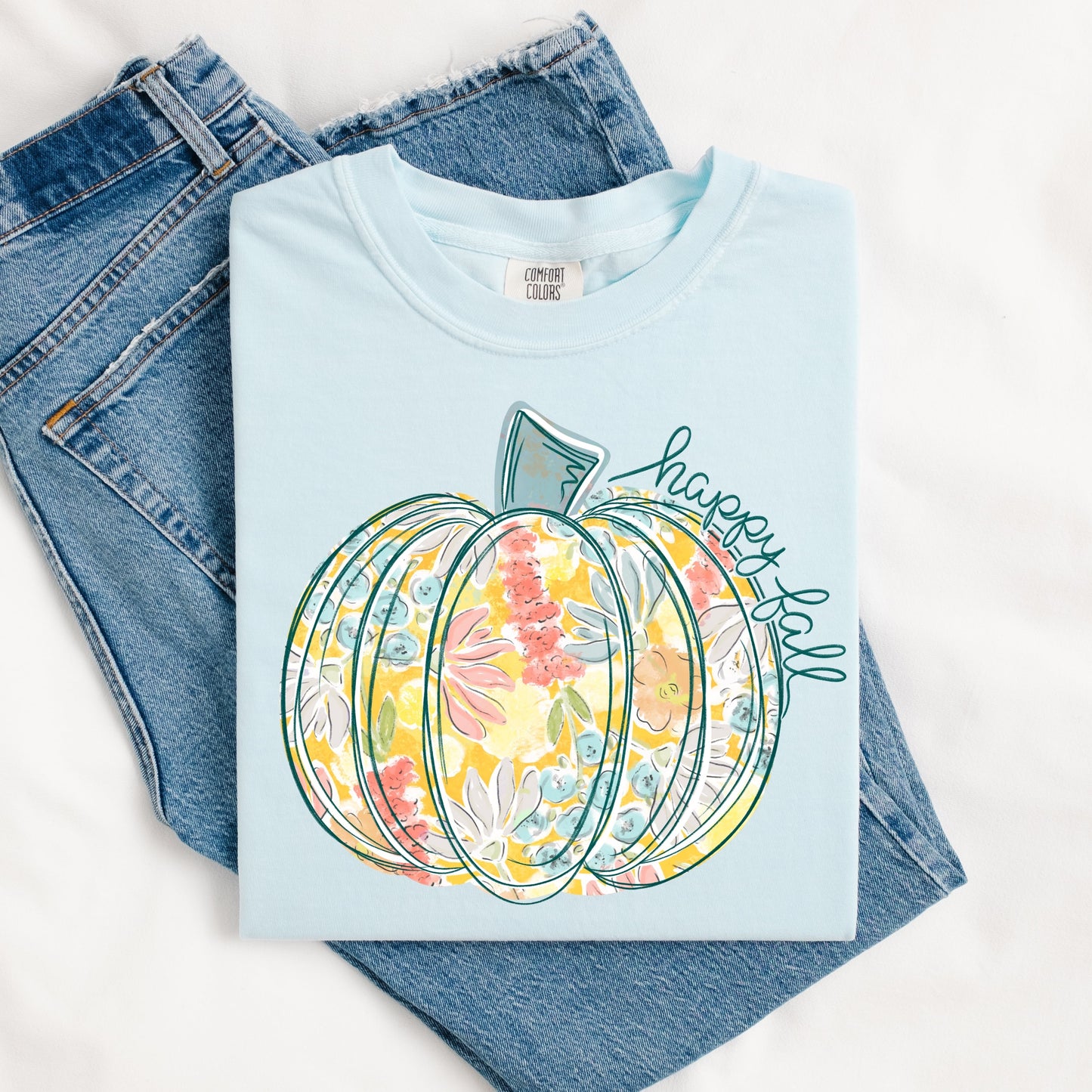 Happy Fall Floral Pumpkin SWEATSHIRT.