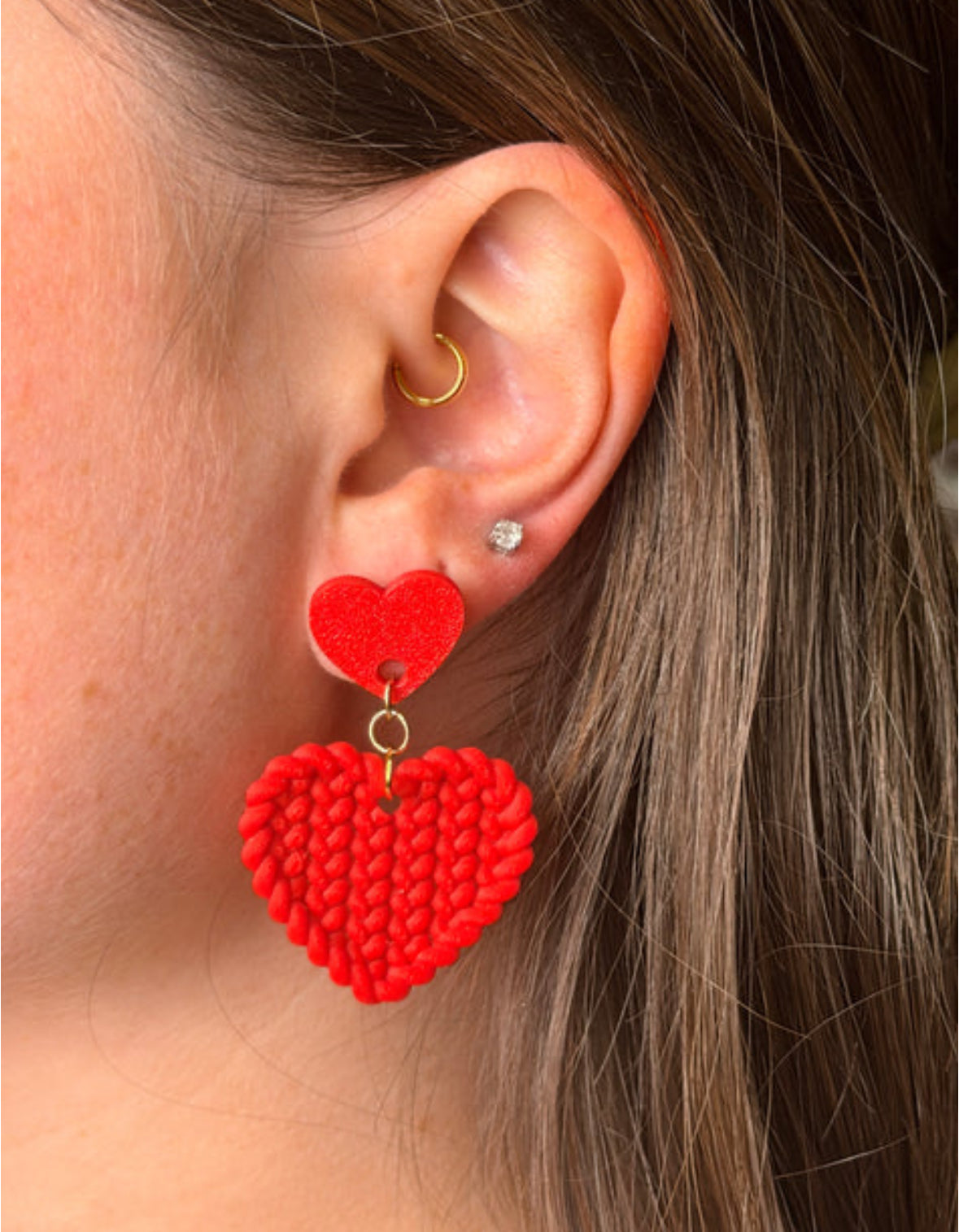 Woven Heart Earrings INS
