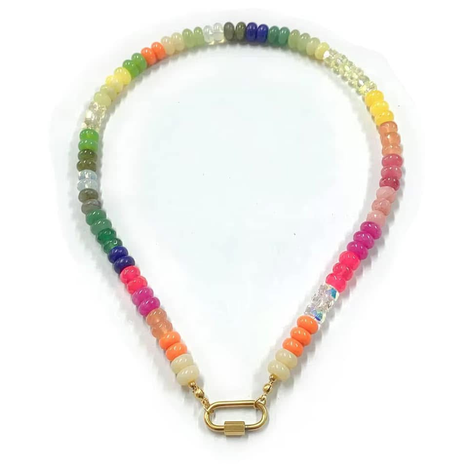 Rainbow Paperclip Necklace INS