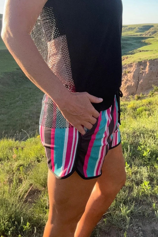 Striped Turquoise Shorts INS