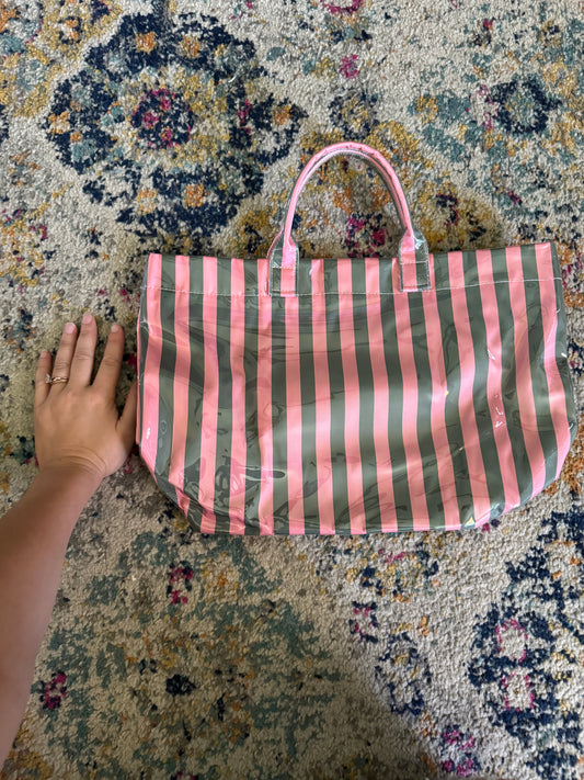 Glossy Striped Tote Bag INS