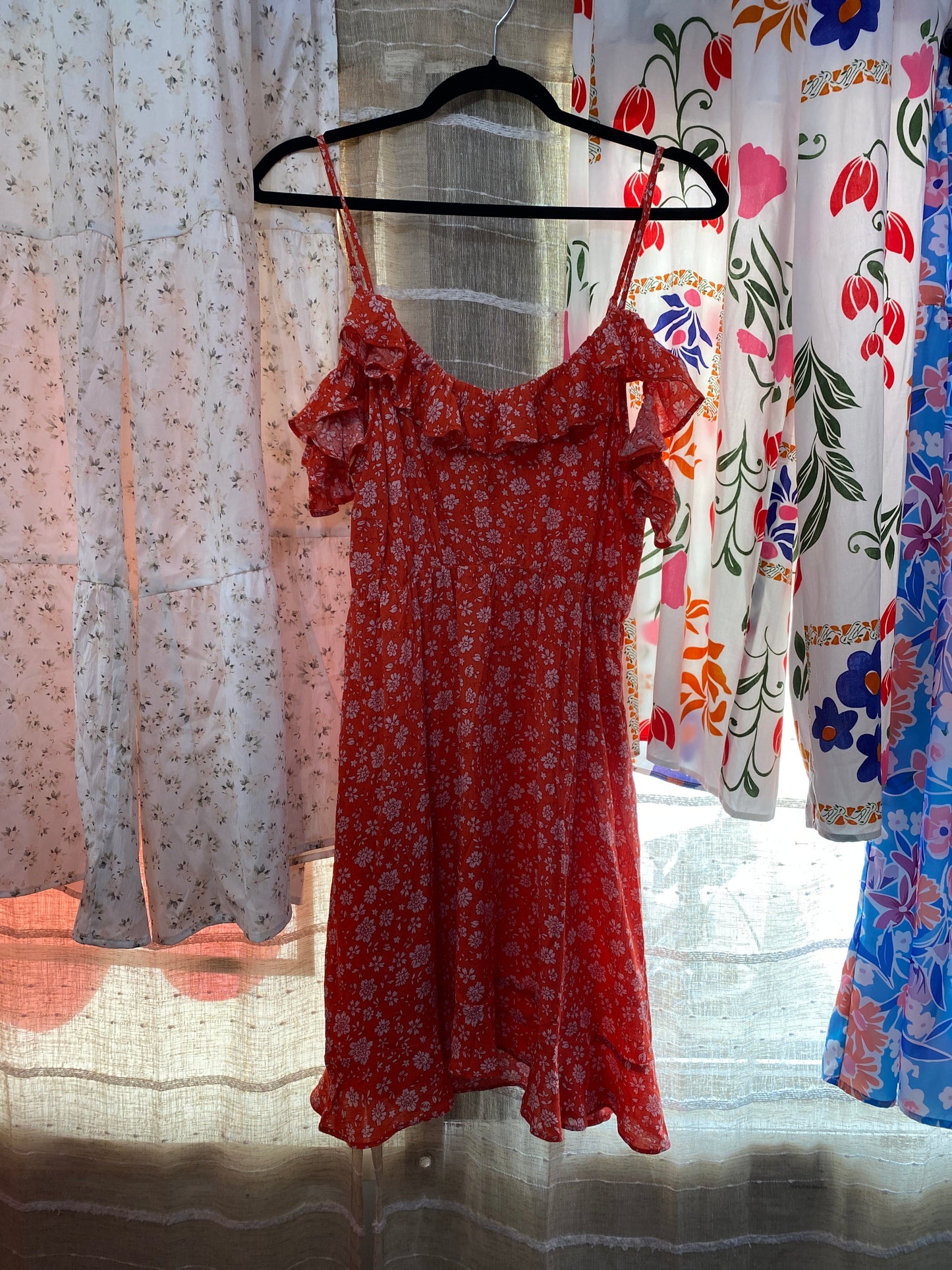 Coral Floral Dress INS